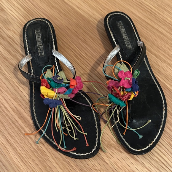 Claudio Merazzi Floral Embellished Sandals - Picture 1 of 4